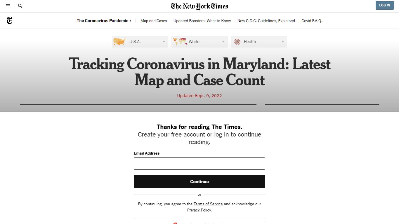 Maryland Coronavirus Map and Case Count - The New York Times